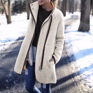 Never Worn! Sherpa Mock Neck Teddy Coat